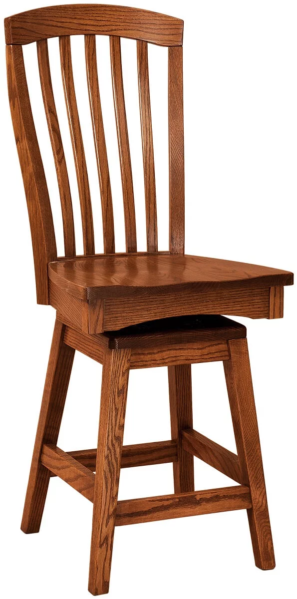 Piazza Wooden Swivel Barstool
