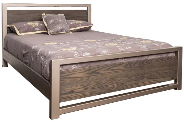 Piermont Wood and Pewter Metal Bed