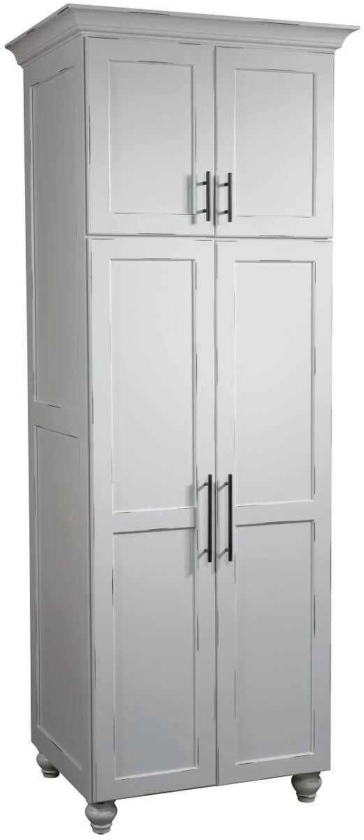 Sagle Farmhouse Pantry Cabinet With a Microwave Shelf