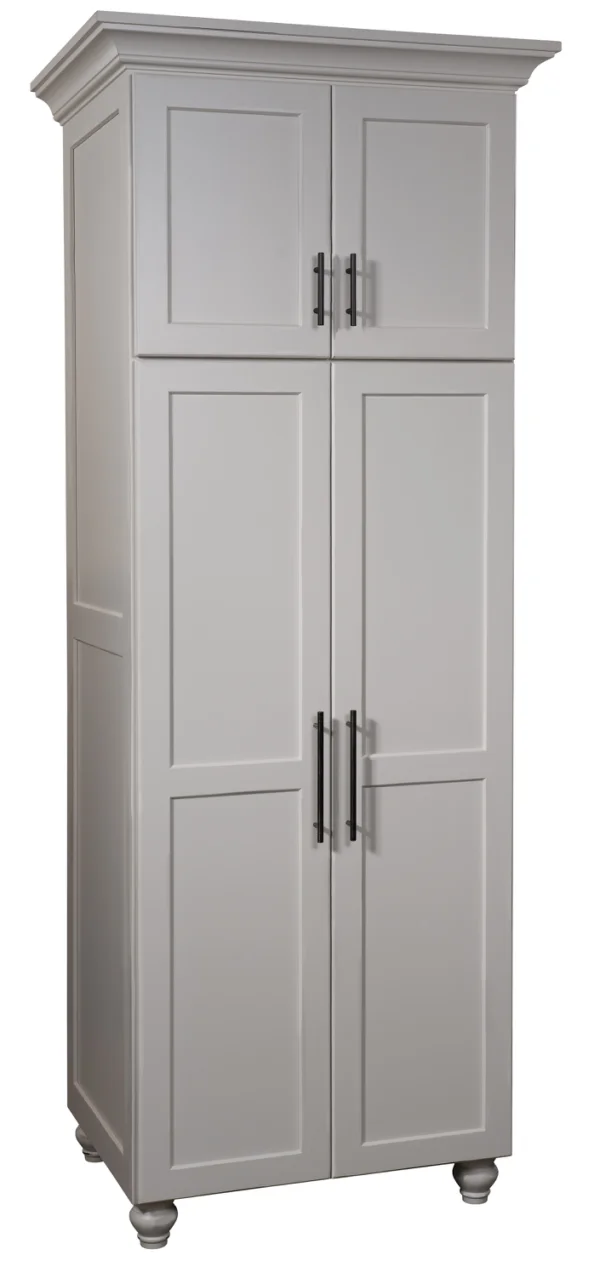 Sagle Farmhouse Pantry Cabinet With a Microwave Shelf
