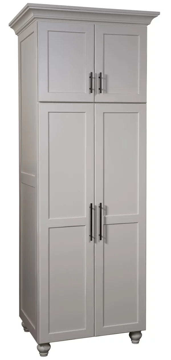 Sagle Farmhouse Pantry Cabinet With a Microwave Shelf