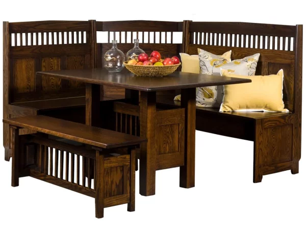Tomas Mission Corner Dining Set With Bench & Storage