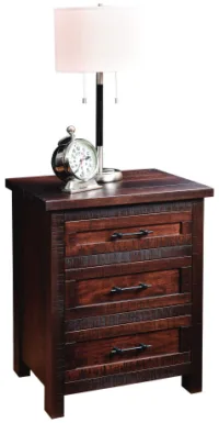 Boxi Rustic 3-Drawer Bedside Table