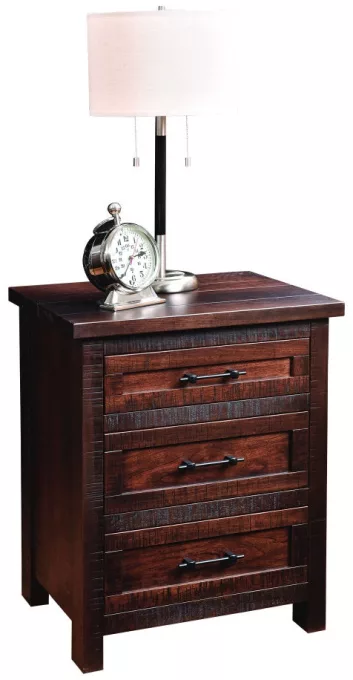 Boxi Rustic 3-Drawer Bedside Table