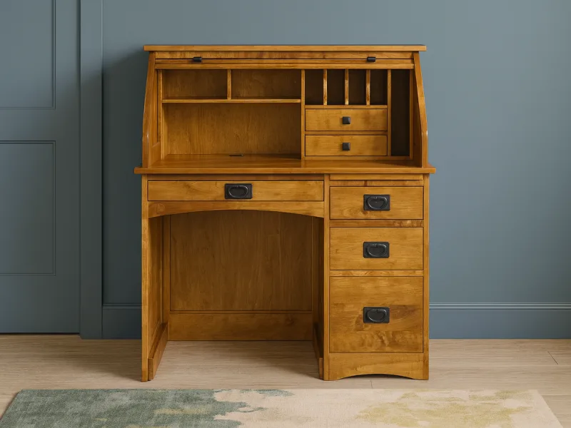 Cedar Key Single Pedestal Rolltop Desk