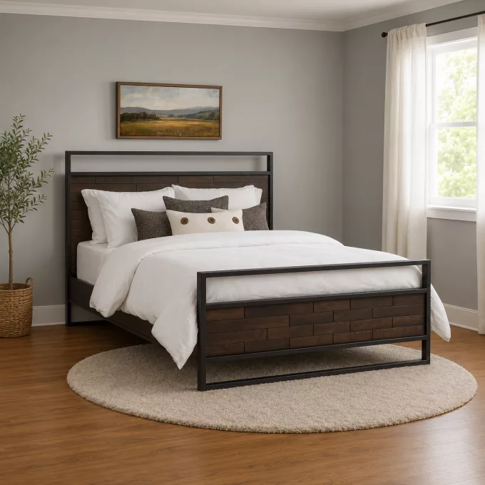 Chauncey Rustic Industrial Bed