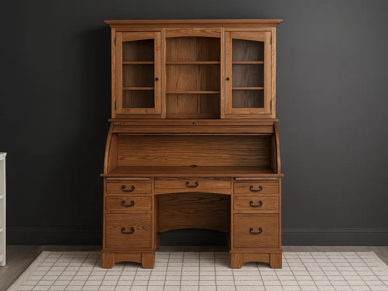 Chipley Rolltop Desk With Hutch
