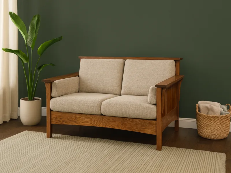 Jerome Slatted Loveseat