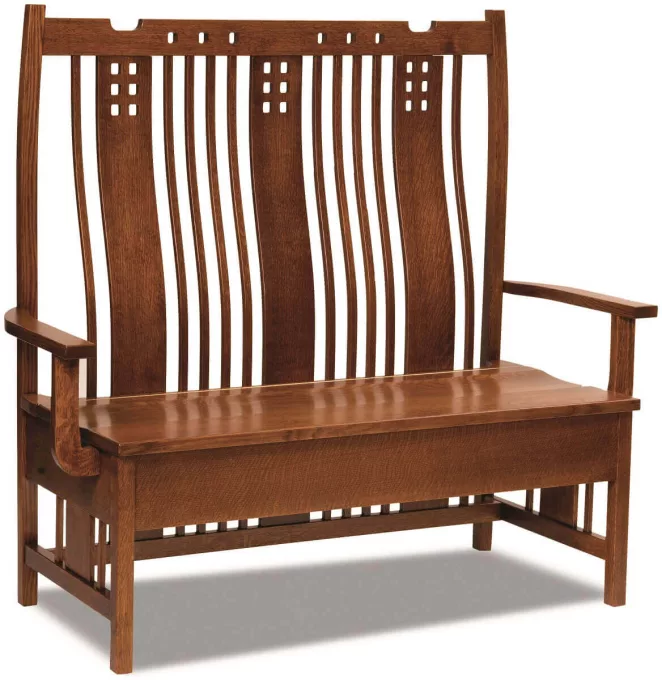 Junipero High Back Storage Bench