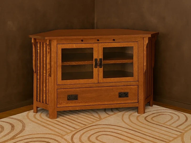 Lakeland 1-Drawer Corner TV Cabinet
