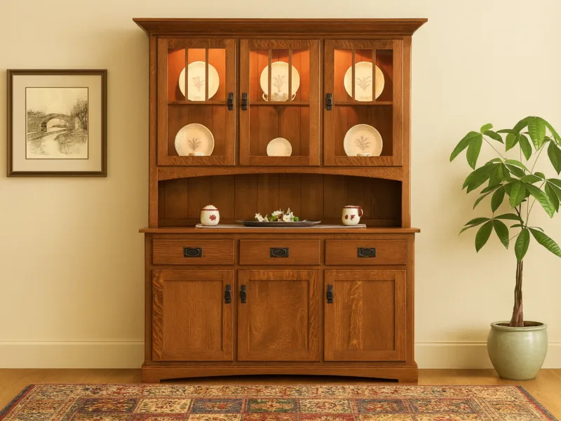 Livonia 3-Door Open Hutch