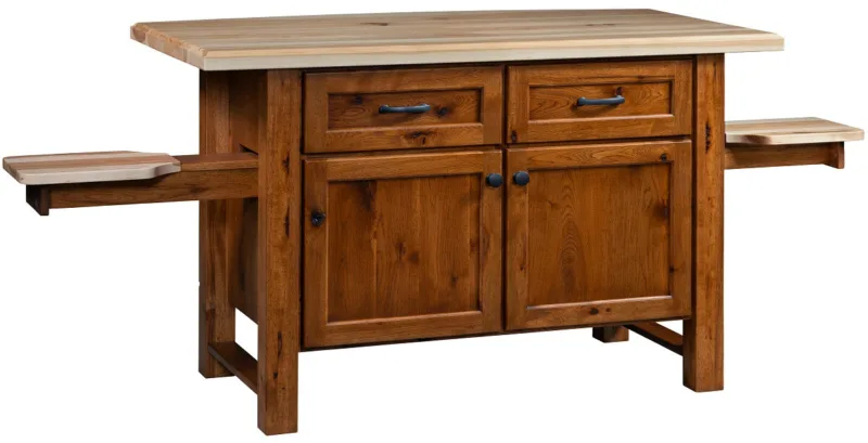 McCall Mission Kitchen Island With Built-In Seats
