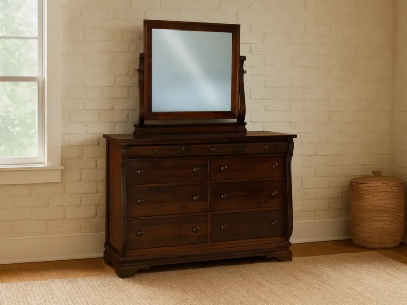 Milwaukee Sleigh Mirror Dresser