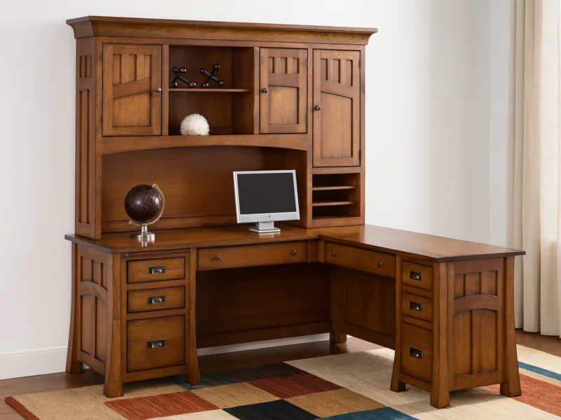 Mission Canyon L-Shaped Desk with Hutch