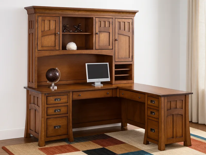 Mission Canyon L-Shaped Desk with Hutch