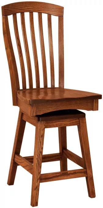 Piazza Wooden Swivel Barstool