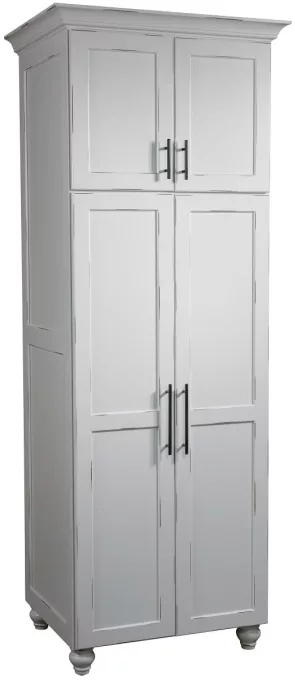 Sagle Farmhouse Pantry Cabinet With a Microwave Shelf
