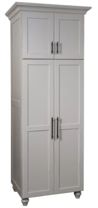 Sagle Farmhouse Pantry Cabinet With a Microwave Shelf