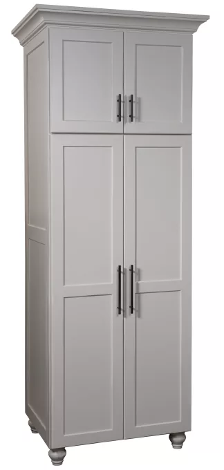 Sagle Farmhouse Pantry Cabinet With a Microwave Shelf