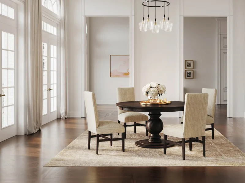 Weslaco Pedestal Table Dining Set