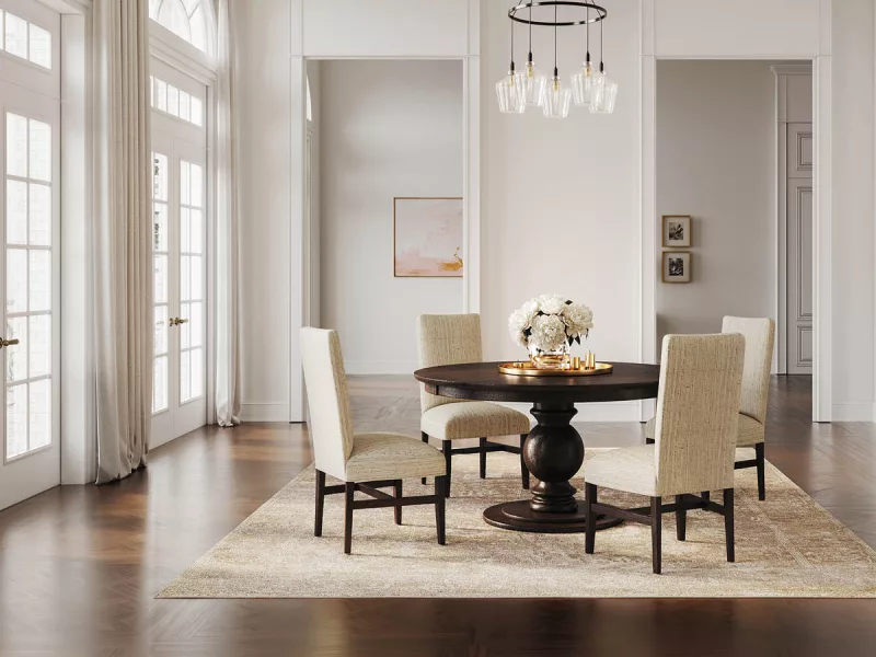 Weslaco Pedestal Table Dining Set