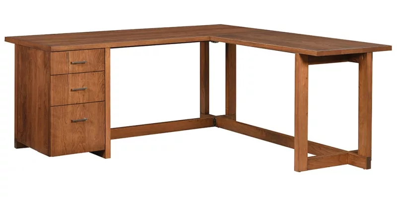 Yellowstone L-Desk With File Cabinet