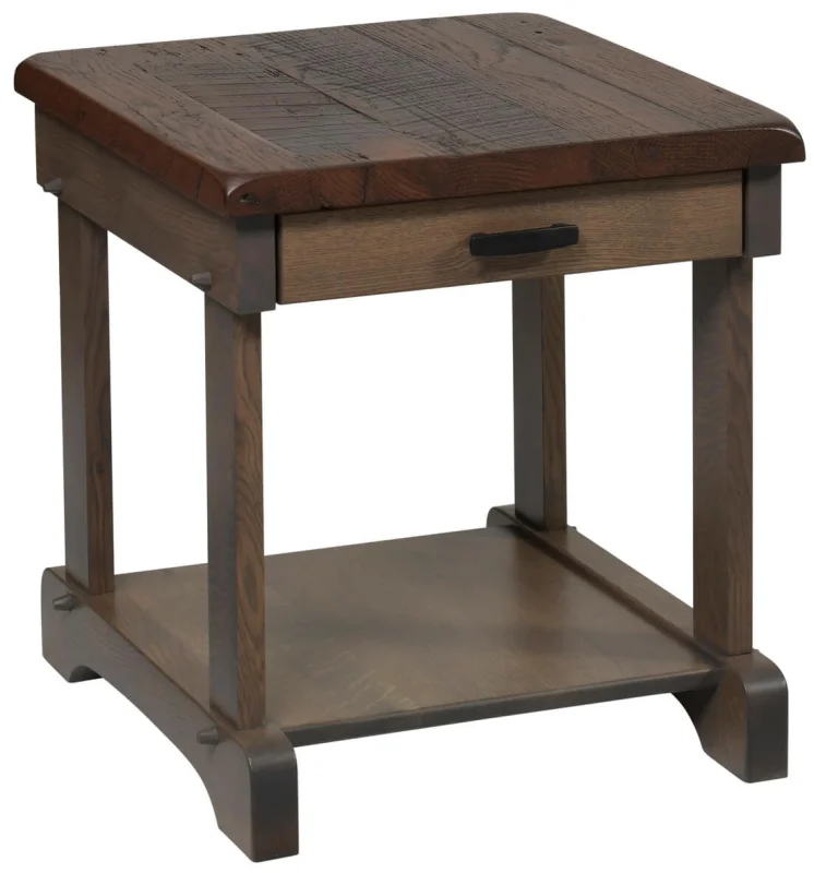 Abingdon Rustic Wood End Table