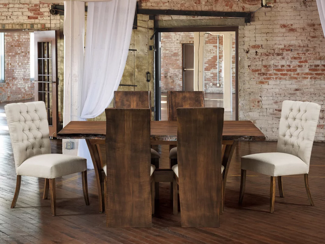 Shown with natural edge table
