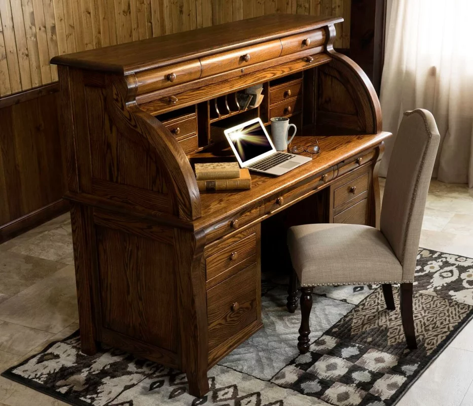 Alford Hardwood Rolltop Desk - Countryside Amish Furniture