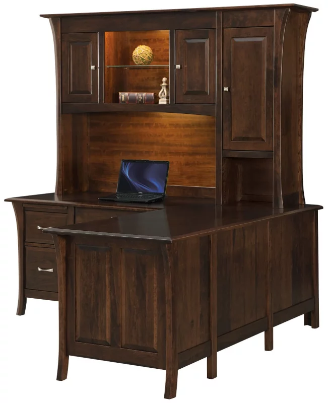 Rustic Cherry Corner Computer Desk