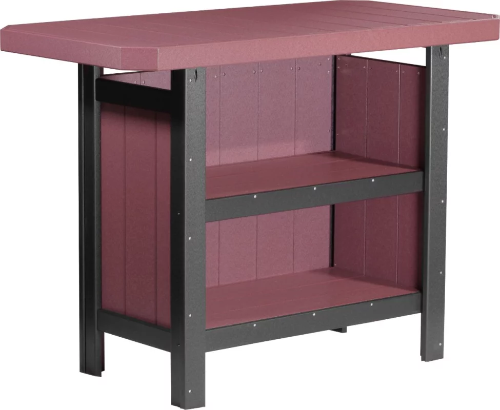 Cherrywood and Black Arashi Outdoor Serving Bar