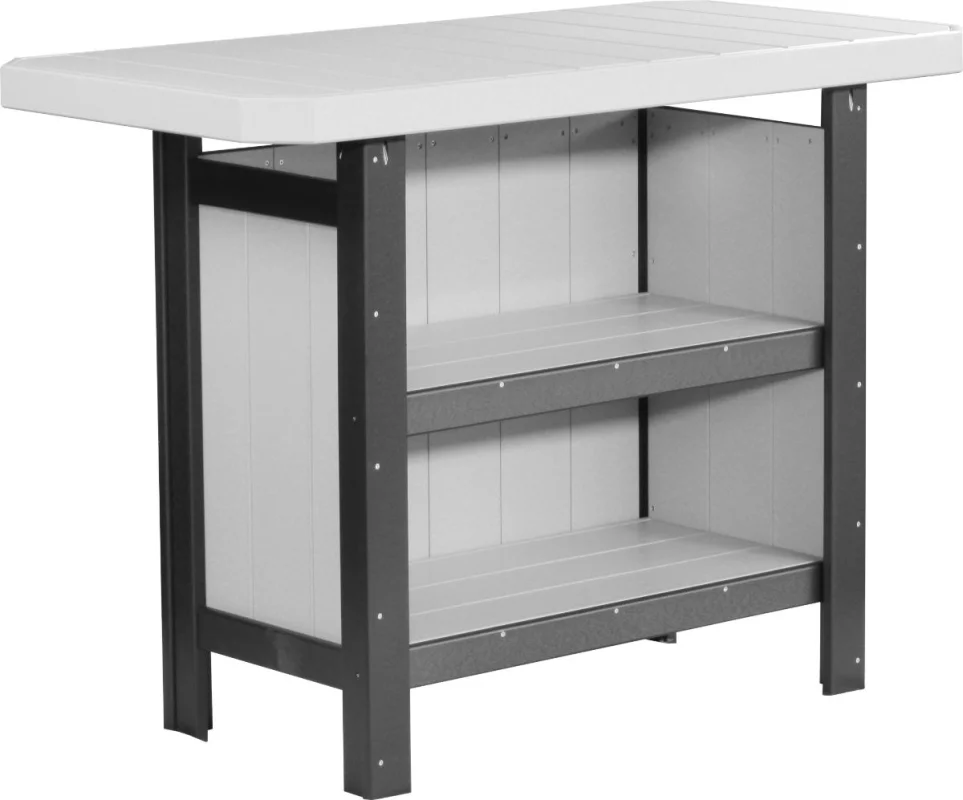 Dove Gray and Black Arashi Outdoor Serving Bar