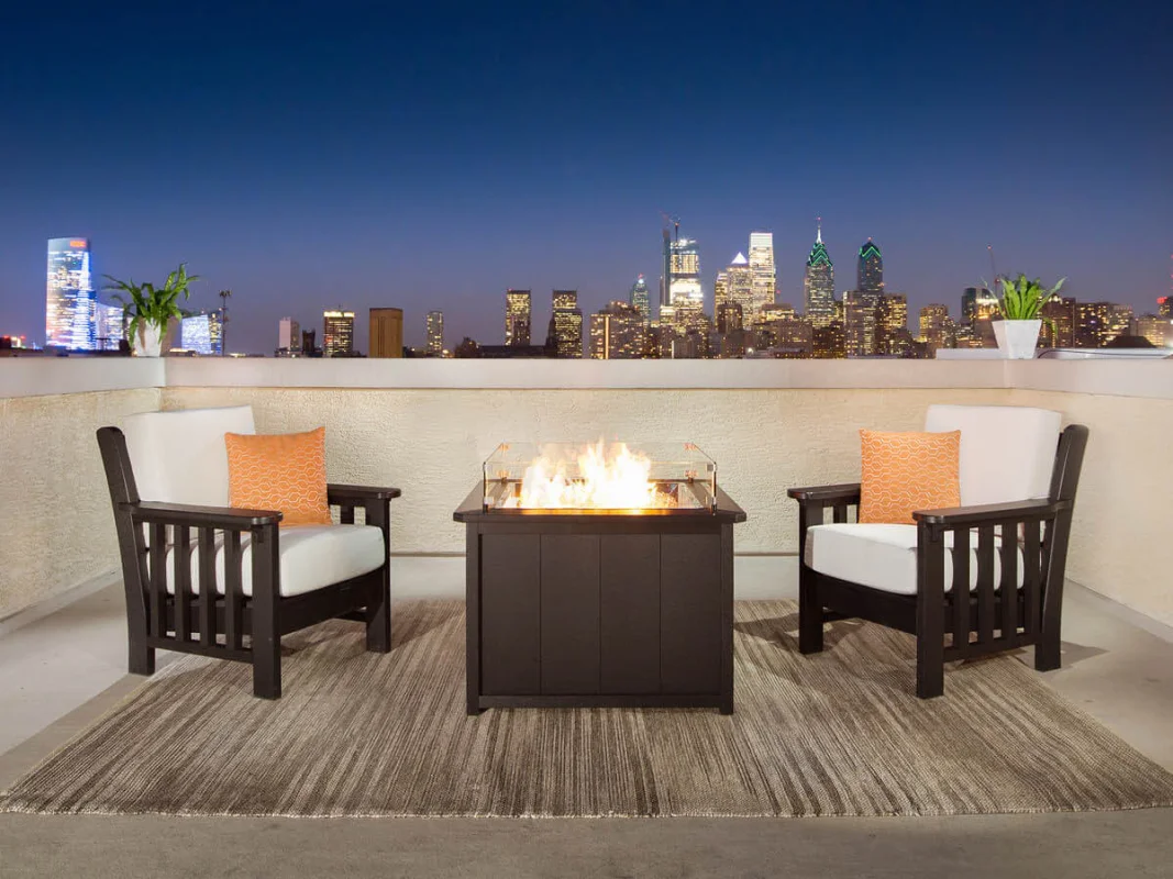 La Jolla Patio Chair and Avalon Fire Pit