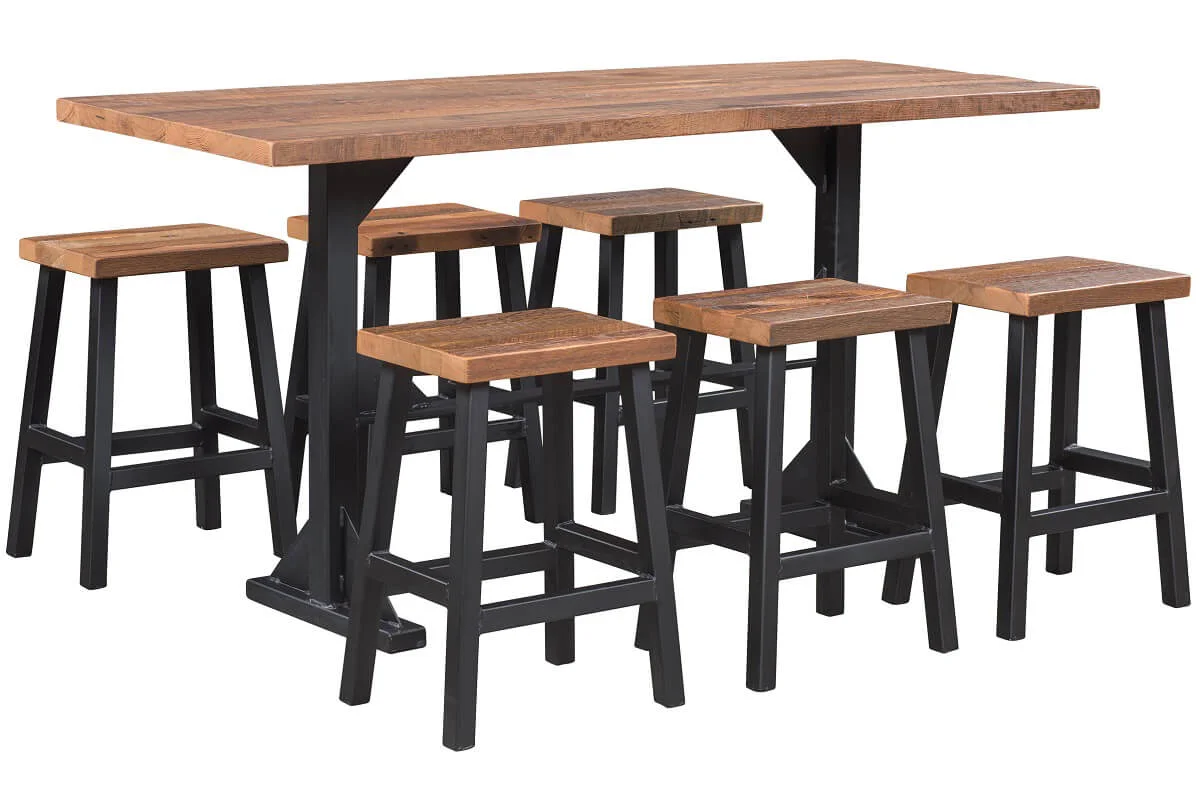 Shown with Paisley Reclaimed Metal Stools