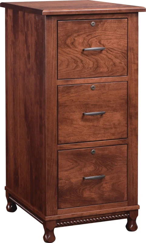 3-Drawer Cherry File Cabinet