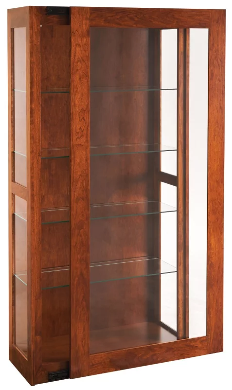 Sliding Door Hardwood Curio Cabinet