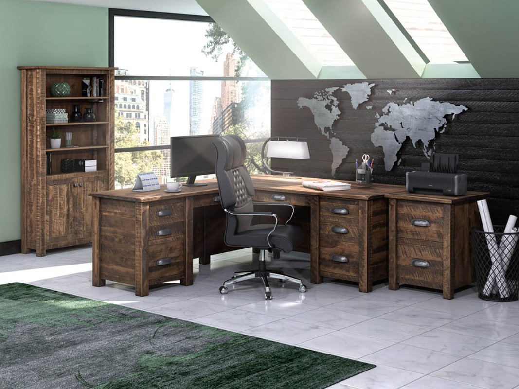 Brodnax Rustic Executive Desk - Countryside Amish Furniture