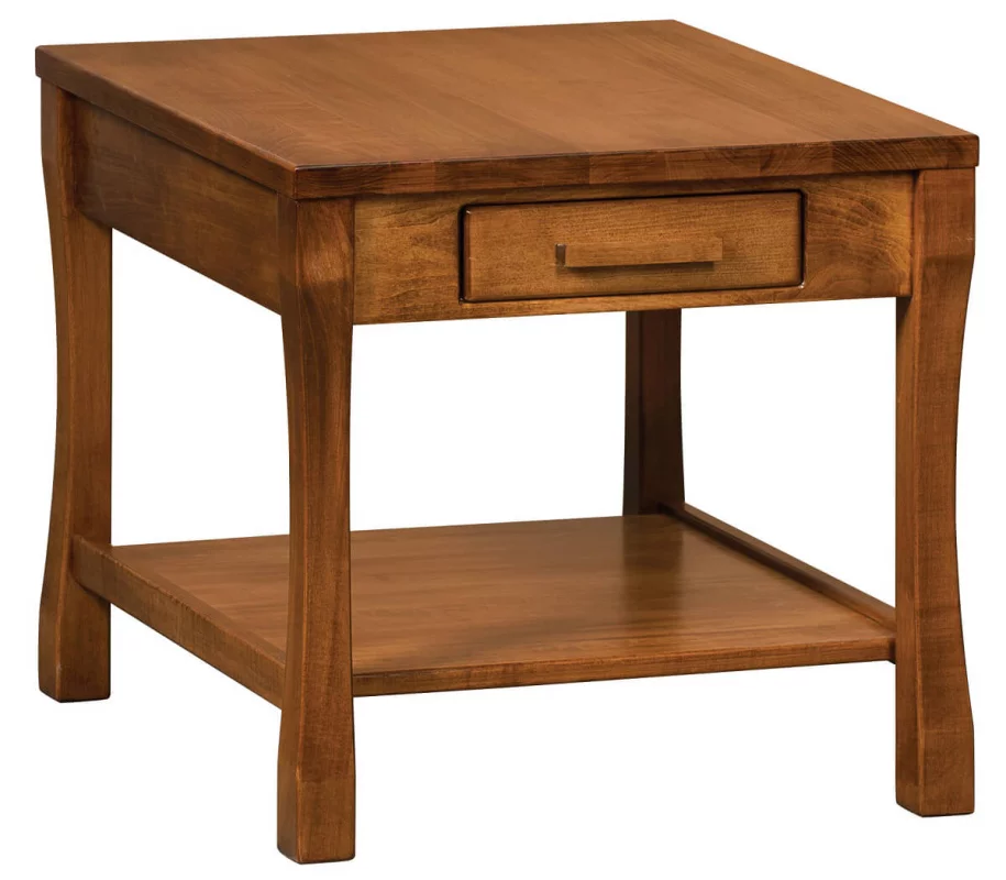 Calvin End Table in Brown Maple