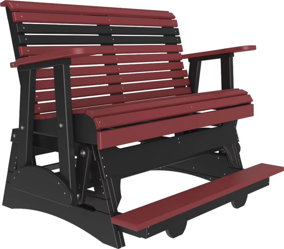 Cherrywood and Black Cape Lookout Loveseat Balcony Glider