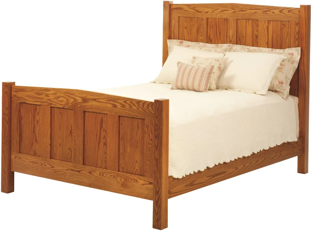 Cascade Locks Panel Bed in Solid Oak