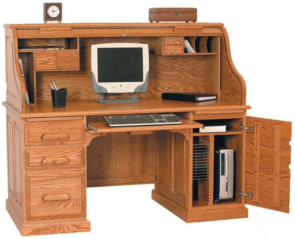 Connelly Computer Rolltop Desk - Countryside Amish Furniture