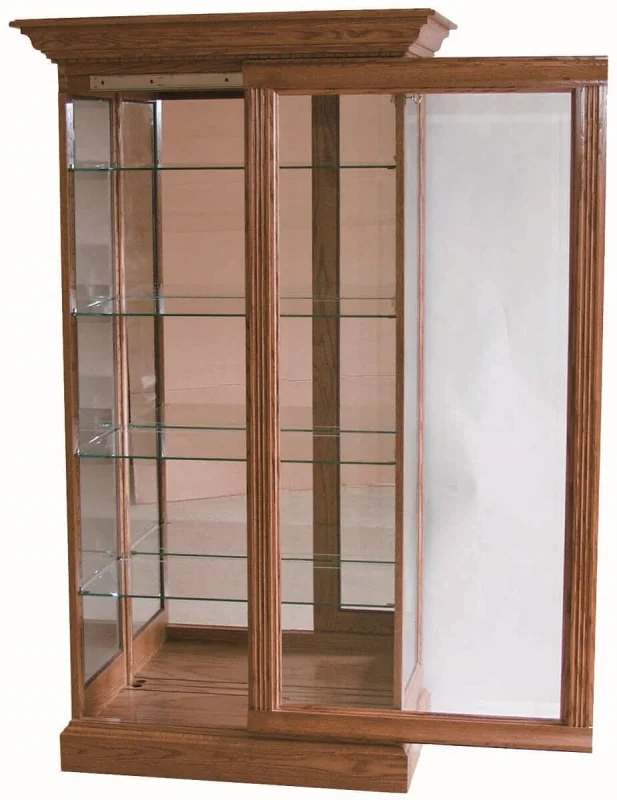 Oak Sliding Door Display Cabinet