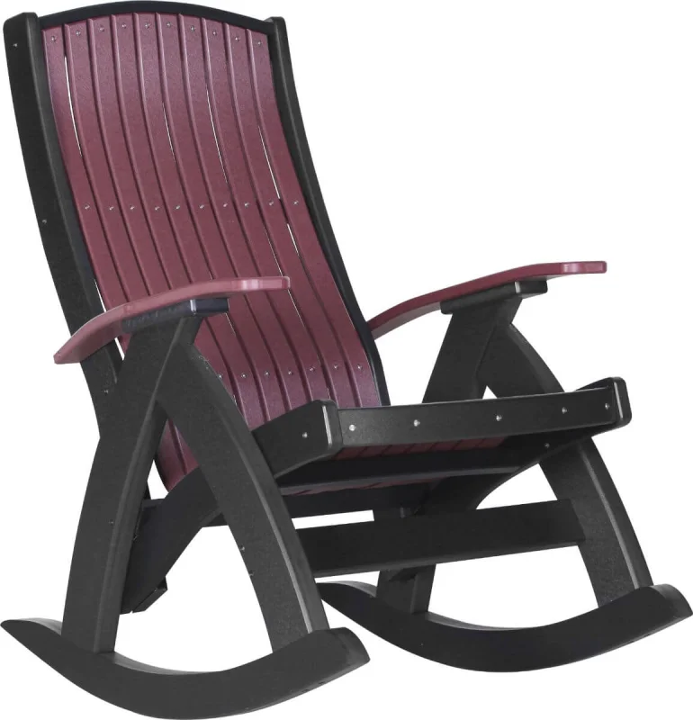 Cherrywood and Black Fire Island Outdoor Rocker