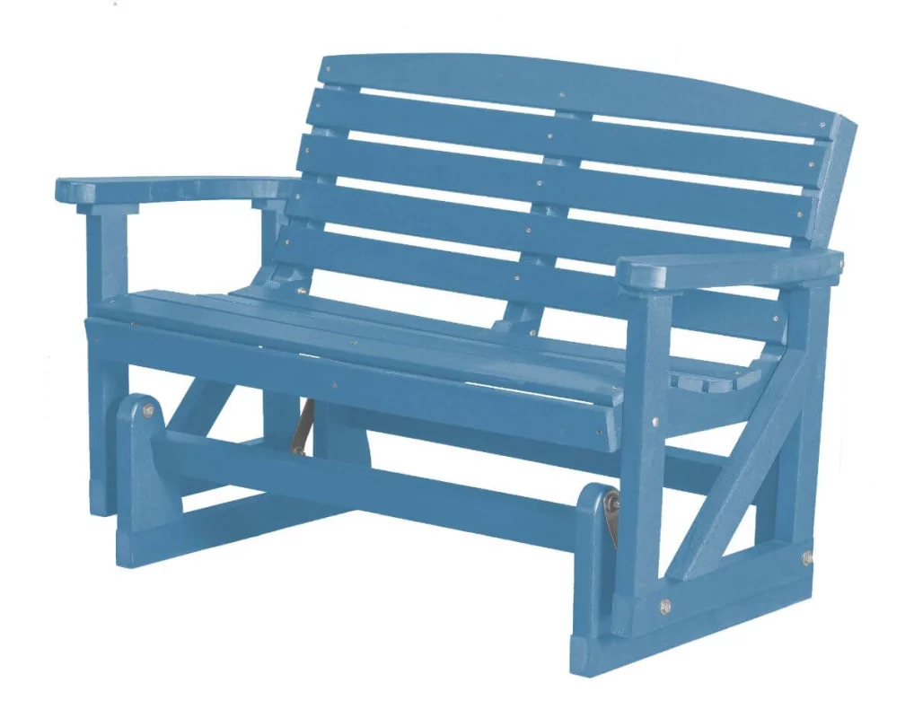 Powder Blue Green Bay Outdoor Double Glider