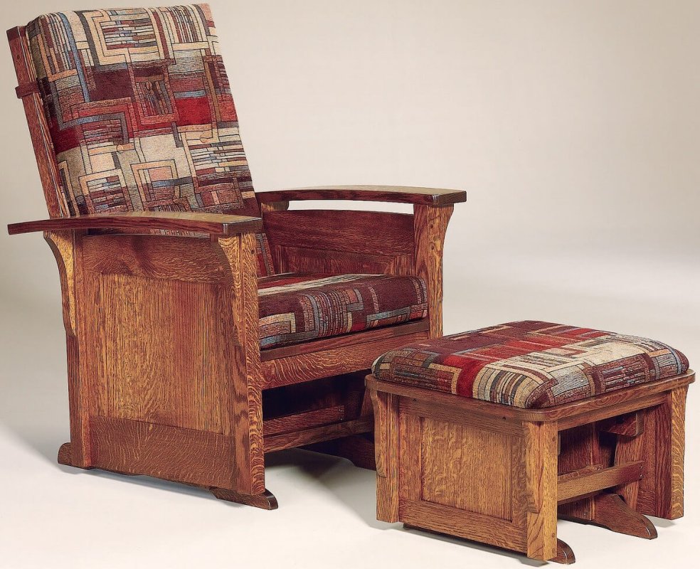 Hallstat Gliding Chair and Paneled Gliding Ottoman