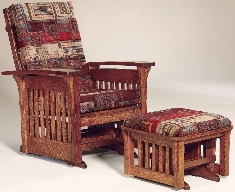 Hallstat Gliding Chair and Slat Gliding Ottoman