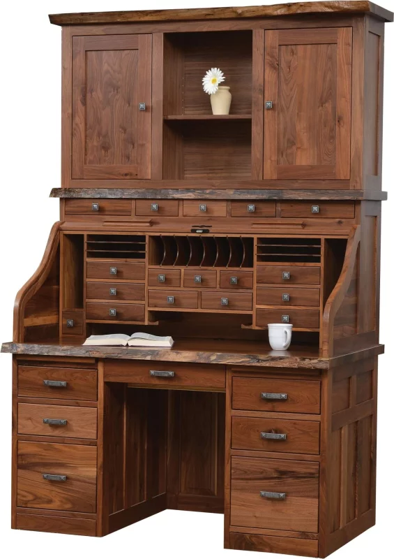 Hermon Live Edge Rolltop Desk