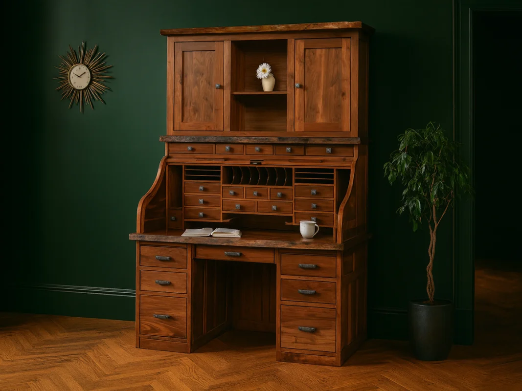Hermon Live Edge Rolltop Desk