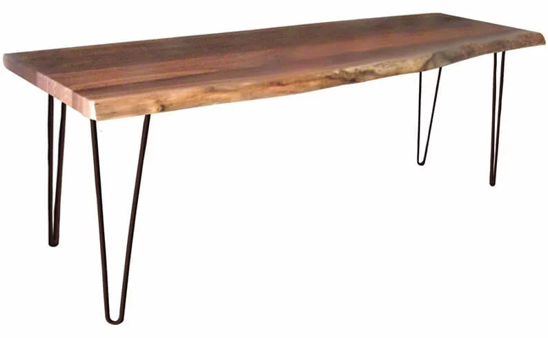 Kediri Live Edge Bench in Rustic Walnut