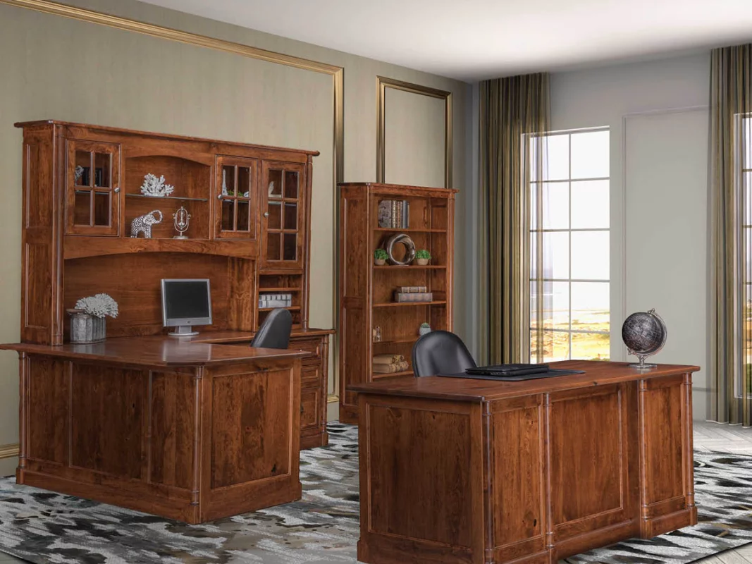 Rustic Cherry Office Furniture Set